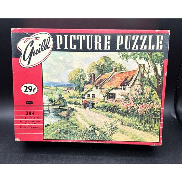 Vintage Whitman Guild 304 PC Picture Puzzle “A Rural Setting” Series O - Picture 1 of 10